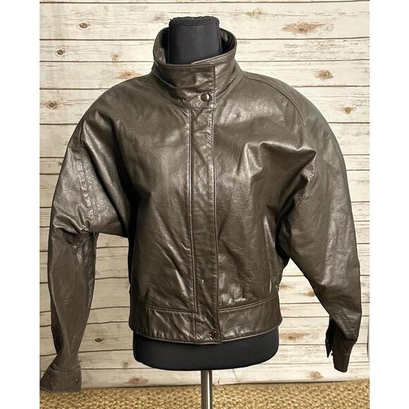 COMINT Other - Vintage COMINT brown oversized leather bomber jacket Size Small